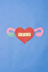 Concept polycystic ovary syndrome, PCOS. Women reproductive system